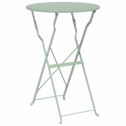 vidaXL Bistrotisch Hellmint Ø 50 x 71 cm Pulverbeschichteter Stahl | Super einfach zu verstauen und mitzunehmen, Moderner Look passt in jede Umgebung, Robuster Schutz gegen alle Witterungen