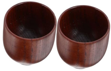 COLLBATH 2 Calici in Legno Tazza Da Vino Per Esterni Tazza Di Legno Calice Vintage Calice Elegante Casa
