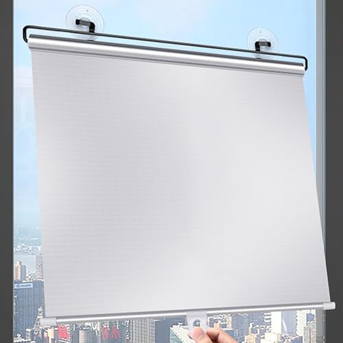 68X125CM Tendine Parasole Temporanee,Tende A Rullo con Ventosa,Persiane | Retrattili Portatili,Tende Leggere per La Privacy,Protezione Solare Termiche Isolantee,Protezione UV,per finestre e porte