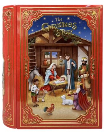 Home of Christmas Lata de Navidad, pastelería, lata de almacenamiento, caja de galletas, lata de hojalata, para guardar galletas y pan de jengibre (caja de 3 litros/24,5 x 21,3 x 9 cm)