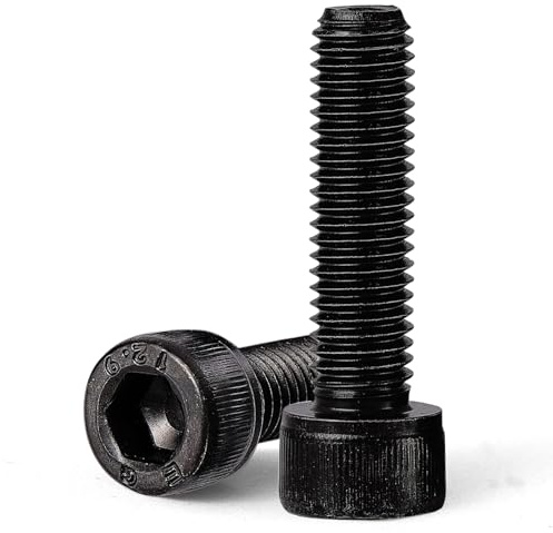 GuoYomm 6 Stück M12 x 45mm Zylinderschrauben mit Innensechskant, 12,9 Grad Kohlenstoffstahl, Innensechskant Schrauben Vollgewinde, DIN 912, Schwarzes Oxid