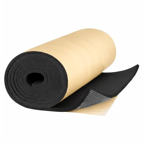 Pannelli Isolanti Autoadesivi 19 mm Tappetino Da 6 Metri in Caucciu' per Isolamento Termico e Acustico Camper Auto Veicoli Tapparelle FonoAssorbente
