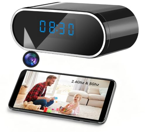 MAVIUS Telecamera Nascosta Wi-Fi 5G, Mini Telecamera Spia Wi-Fi Nascosta | Telecamera Spia Wi-Fi Nascosta con Grandangolo da 120°, Visione Notturna e Rilevamento del Movimento
