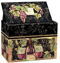 Lang Vergoldete Weinkarten-Rezeptbox, klein, mehrfarbig