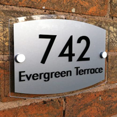 Letrero de Casa Personalizado 'Beta L' Placa de Números de Puerta de Dirección Vinilo Acrílico Incluye Todas las Fijaciones Fácil de Ver
