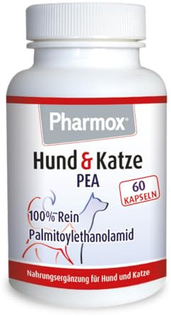 Pharmox Hund & Katze PEA (Palmitoylethanolamid) - 100% Rein - 60 Kapseln - Hochdosiert