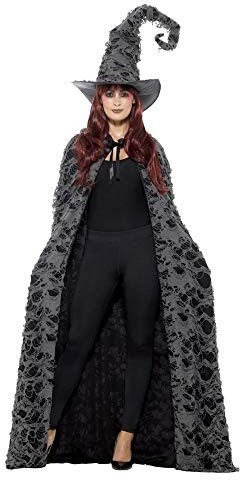 shoperama Deluxe Zauberer Umhang Kapuze Cape Erwachsene Zauberin Merlin Magier Hexe Hexer Märchen Damen Herren Kostüm-Zubehör