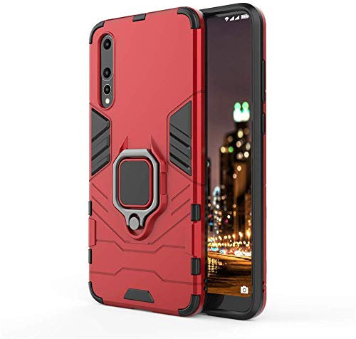 Huawei P20 Pro Funda, CHcase 2in1 Armadura Combinación A Prueba de Choques Heavy Duty Escudo Cáscara Dura PC + TPU con Soporte Magnetic Car Mount Case Cover para Huawei P20 Pro -Red
