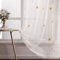 MIULEE Sheer Vorhang Voile Sterne Stickerei Ösen Transparent Dekoschal Gardine Ösenvorhang Schals Fensterschal für Kinderzimmer Wohnzimmer Schlafzimmer 2er Set 225 X 140cm（H x B） Sterne Gelb