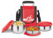 Lunch Box Set for Adults and Kids - Bento Box with Jacket, Stainless Steel, Leak-Proof - Perfect for Meal Prep, Snack Box, Food Storage & School Lunches, Easy to Clean, Tasty Lunch 3 Containers, Red