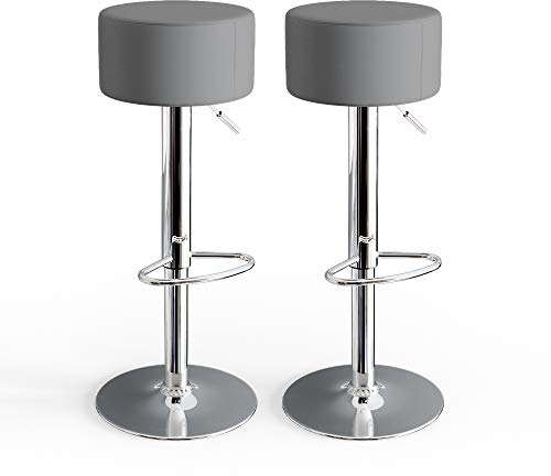 Vicco Barhocker 2er Set, Hocker für die Bar, Grau, 38.5 x 92 cm 2 Teilig