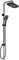 Görbach Columna de Hidromasaje Columna Ducha Negra Extensible sin Grifo Bañera Barra Altura Adjustable Set Ducha Acero Inoxidable 304 con Cabezal Ducha Lluvia 30 * 19cm