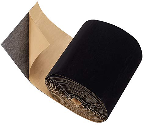 BENECREAT 2 Rollen 10x400cm selbstklebendes Samt Stoffrolle Samt Kontaktpapier für Schmuck Schubladenbox Dekoration, DIY Kostüm und Basteln (0.5mm dick, schwarz)