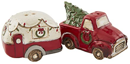 Mud Pie coctelera, Multicolor Juego de agitador Navidad, camión de 2 3/4, Camper de 2 1/2 x 3 Pulgadas, Gres