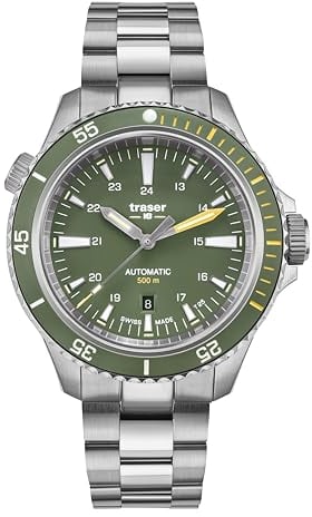 Traser Herren Analog Quarz Uhr mit Edelstahl Armband 110328