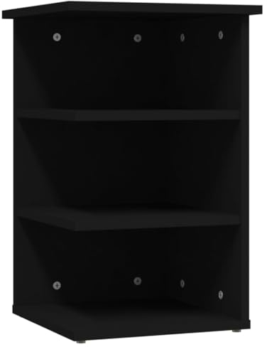 vidaXL Beistellregal Regal Standregal Bücherregal Dekoregal Ablageregal Beistelltisch Beistellschrank Standschrank Schwarz 35x35x55cm Holzwerkstoff