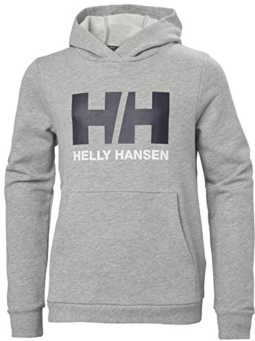 Helly Hansen Junior Unisex Jr HH Logo Kapuzenpullover 2.0, Grau-Melange, 10