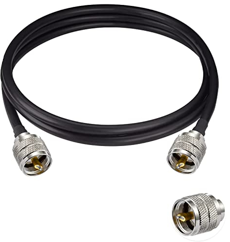 Vecys PL 259 Cavo UHF Maschio PL-259 a UHF Maschio PL-259 Cavo coassiale a bassa perdita Cavo UHF Jumper PL-259 RG58 3FT/1M per Walkie Talkie CB Radio SWR Metro Analizzatore Antenna