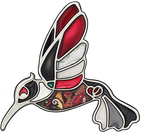 DUOWEI Süß Emaille Hummingbird Vogel Brosche Pins für Frauen Mode (Schwarz)
