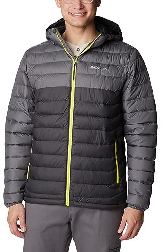 Columbia Powder Lite Hooded Jacket, Doudoune À Capuche Homme, Shark/City Grey, Taille XL