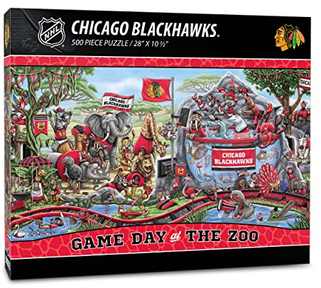 YouTheFan 3703797 Chicago Blackhawks Game Day at The Zoo Puzzle Teilen, Team-Farben, 500 Pieces