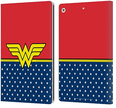 Head Case Designs Licenciado Oficialmente Wonder Woman DC Comics Costume Logotipos Carcasa de Cuero Tipo Libro Compatible con Apple iPad 10.2 2019/2020/2021