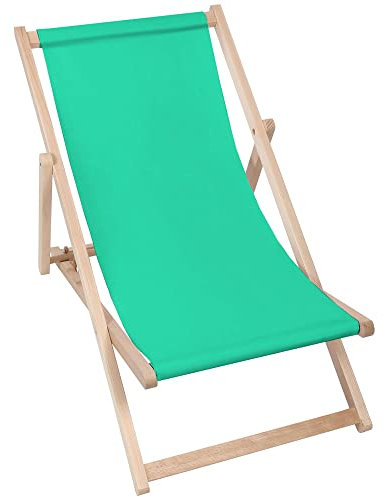 DreamRoots Liegestuhl Klappbar Holz aus Buchenholz, bis 130 kg belastbar, 3-Fach verstellbare Rückenlehne, waschbarer Polyesterbezug