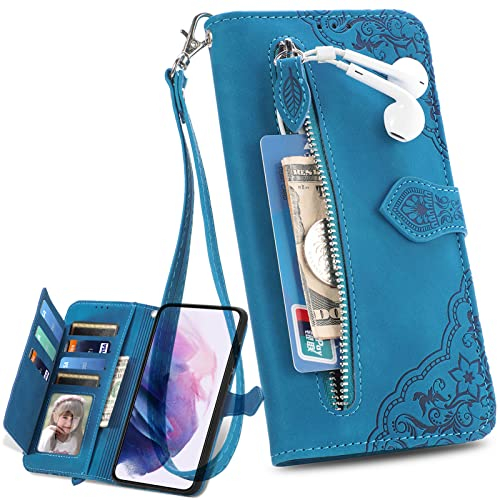 Baifu Handyhülle für Sony Xperia 10 II Hülle Reißverschluss Tasche, PU Leder Hülle Brieftasche Handytasche Cover Kompatibel für Sony Xperia 10 II-004
