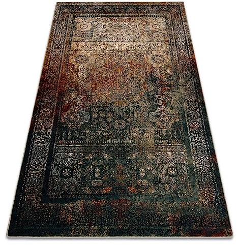 rugsx Wollteppich für Wohnzimmer, Schlafzimmer, traditionell Omega MAMLUK Rosette Vintage Smaragd 200x300 cm