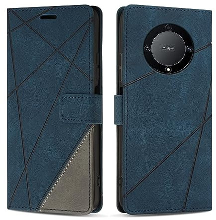 SONWO Cover per Honor Magic 5 Lite 5G Custodia, Flip Caso in PU Pelle Case Cover Premium Portafoglio Custodia per Honor Magic 5 Lite 5G, Supporto Stand, Slot per Schede, Blu