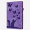 XFDSFDL® Protective Cover for Amazon Fire Max 11 (11 Inch) PU Leather Flip Case Butterflies Cat Pattern with Stand Holster Wallet Device Shell Purple