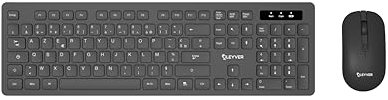 Cleyver Combo Clavier-Souris, sans-Fil, Un Dongle USB pour Les 2 Appareils, 3 LED d'Etat Bleues, Souris 3 Boutons, Gaucher, Droitier, Noir, Idéal Télétravail, AZERTY