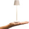 SIGOR Nuindie pocket - Dimmbare kleine LED Akku-Tischlampe Indoor & Outdoor, IP54 spritzwassergeschützt, Höhe 21 cm, aufladbar mit USB-C, 7 h Leuchtdauer, dünenbeige