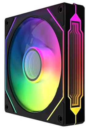 TZMRIT Prism 4 Pro RGB Lüfter 120mm Schwarz,5V 3PIN Motherboard Synchronisierbarer 4PIN Spiegel PWM ARGB PC Gehäuse Lüfter