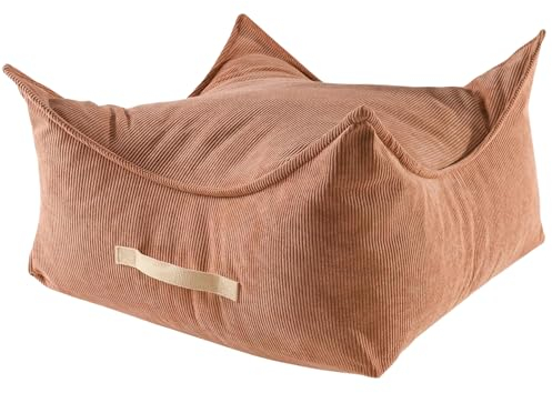 MEOWBABY Sitzsack Kinder – Bequemer und gemütlicher Kinder-Sitzsack mit Füllung, ideal für das Kinderzimmer | Sitzsäcke fürs Kinderzimmer, Slimcord, Ziegelrot