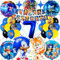 Sammelalbum Sonicc Decoración 7 Años, Kit 31 Piezas Globos Cumpleaños Niño, Fiesta con Globo Aluminio 3D y Pancarta Feliz Cumpleaños