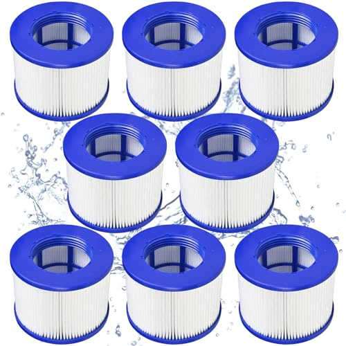 TTOKGZG Filtre Spa Infinite a Visser, Cartouche Filtrante pour Clever Spa, pour Cosy Spa Filtre, pour Filtre Spa Gonflable, Filtre 75 x 100 mm, Filtre Spa pour Lumix Vissable (8 pièces)