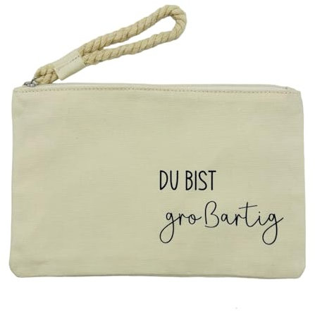 NeLi Du bist großartig Tasche mit Henkel Geschenk für Freundin Herzensmensch Geschenkidee als Aufmerksamkeit creme