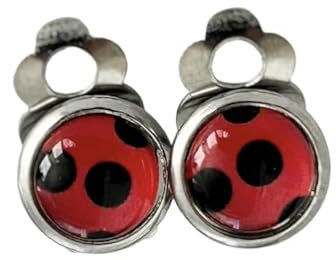 Mini Ohrclips Marienkäfer ladybug 8mm Edelstahl Cabochon Ohrklemme