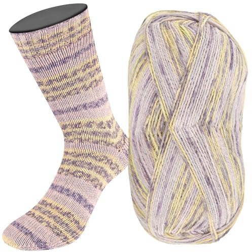 LANA GROSSA Meilenweit Cotone Vegano Isola | 4-fädiger Baumwoll-Sockenklassiker, waschmaschinenfest | Handstrickgarn aus 76% Baumwolle, 14% Polyamid & 10% Polyester | 100g Wolle | 420m Garn FB8214
