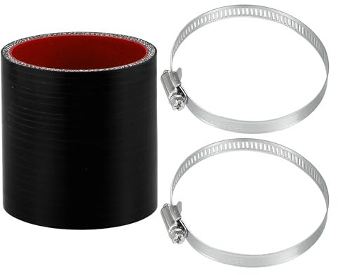 X AUTOHAUX 1 juego de manguera de silicona para coche de 65 mm, 6,5 cm de diámetro interior de 76 mm y 7,6 cm de longitud, 0 grados, color negro y rojo, manguera de refrigeración universal