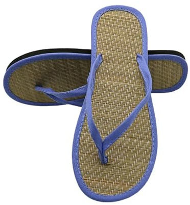 HHNNL Tongs Femmes Pantoufles À Tongs Plates Plats Sandales Non Glissées Confortables Bambou Houle-Lavande-41