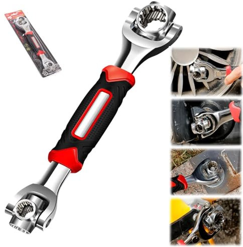 Shienus Universal Socket Wrench, 52 in 1 Wrench 360 Degree Rotating Ratchet Spanner Tool for Home and Car Repair