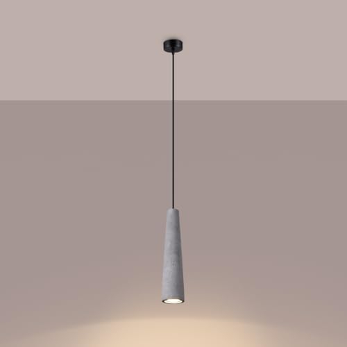 SOLLUX lighting - Electra Pendelleuchte - Hängeleuchte - Stilvolle Pendellampe - Lange Lebensdauer - Attraktives Design - Material Beton - GU10, 1x max 10W LED, ~230V, 50Hz - Grau