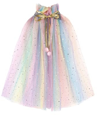 Namvo Bunter Prinzessinnen-Umhang – funkelnder Pailletten-Tüll-Umhang für Mädchen-Verkleidungen, Halloween-Kostüme, Karneval, Geburtstagspartys, Cosplay