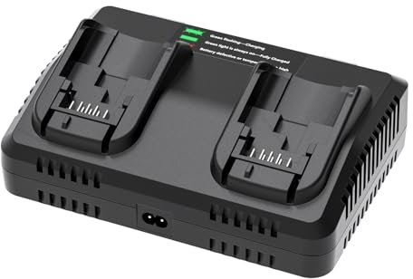 Battery Charger Replacement for Dewalt 12V-18V Battery, 2-Ports Fast Charger Compatible with for Dewalt DCB Series Tools Lithium Battery 18V, Compatible with DCB182 DCB184 DCB203 204 205 206 201 127