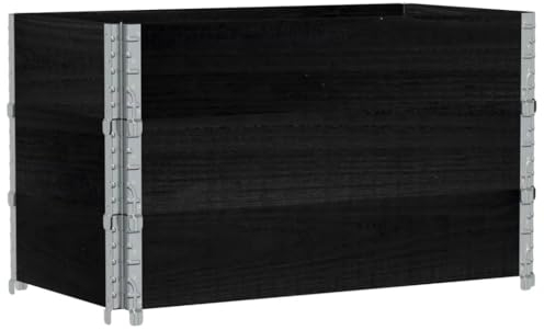 vidaXL Jardinera de Madera Maciza de Pino Negro 100x50 cm, Jardinera de Exterior, Jardinera para Flores, macetero para Tomates, Jardinera de Patio