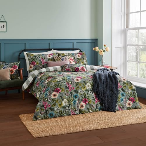 Wylder Nature Hidcote Manor Botanical Bettwäsche-Set – Petrol – Doppelbett