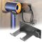 Support Seche Cheveux Support pour Sèche Cheveux sans Perçage Support de Câble Mural Universel Support de Salle de Bain avec Coussinet en Silicone Convient à la Plupart des Sèche Cheveux