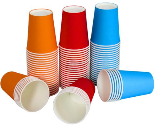 KURTT Trinkbecher, 200 Stück, 200ml/8oz, Ideal für Mehrzweckgebrauch, Kaffeebecher, Partybecher, Einwegbecher, Pappbecher, Pappbecher, Trinkbecher Kinder, Geburtstag, Grillparty, Feste (Orange)